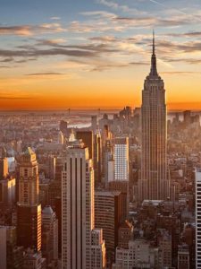 skyline de new york au coucher du soleil vincent thepaut