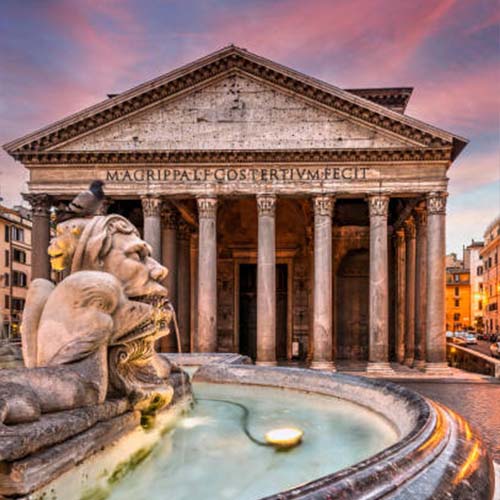 pantheon au coucher du soleil rome italie vincent thepaut